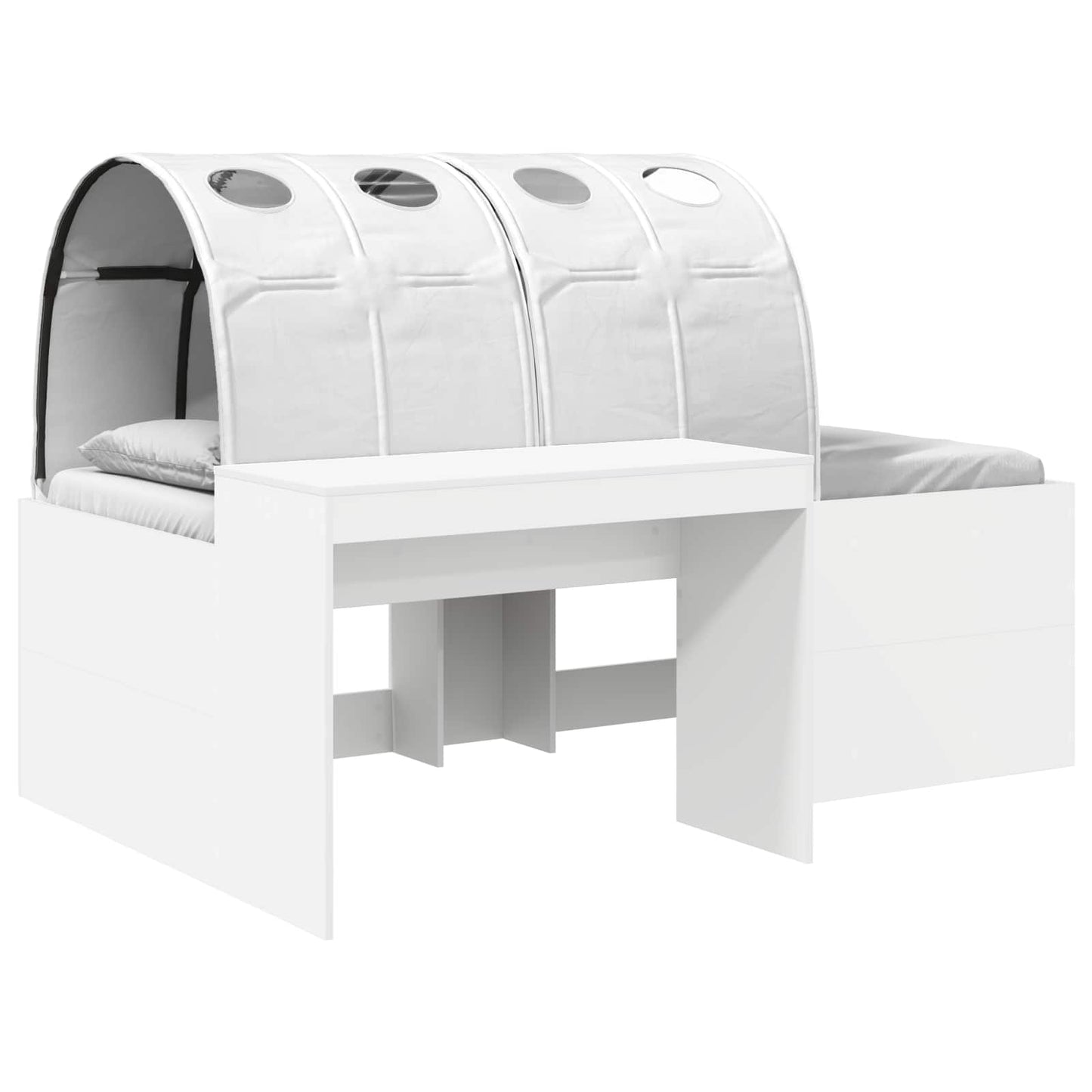 Bed with Tunnel 3 pcs White Engineered Wood