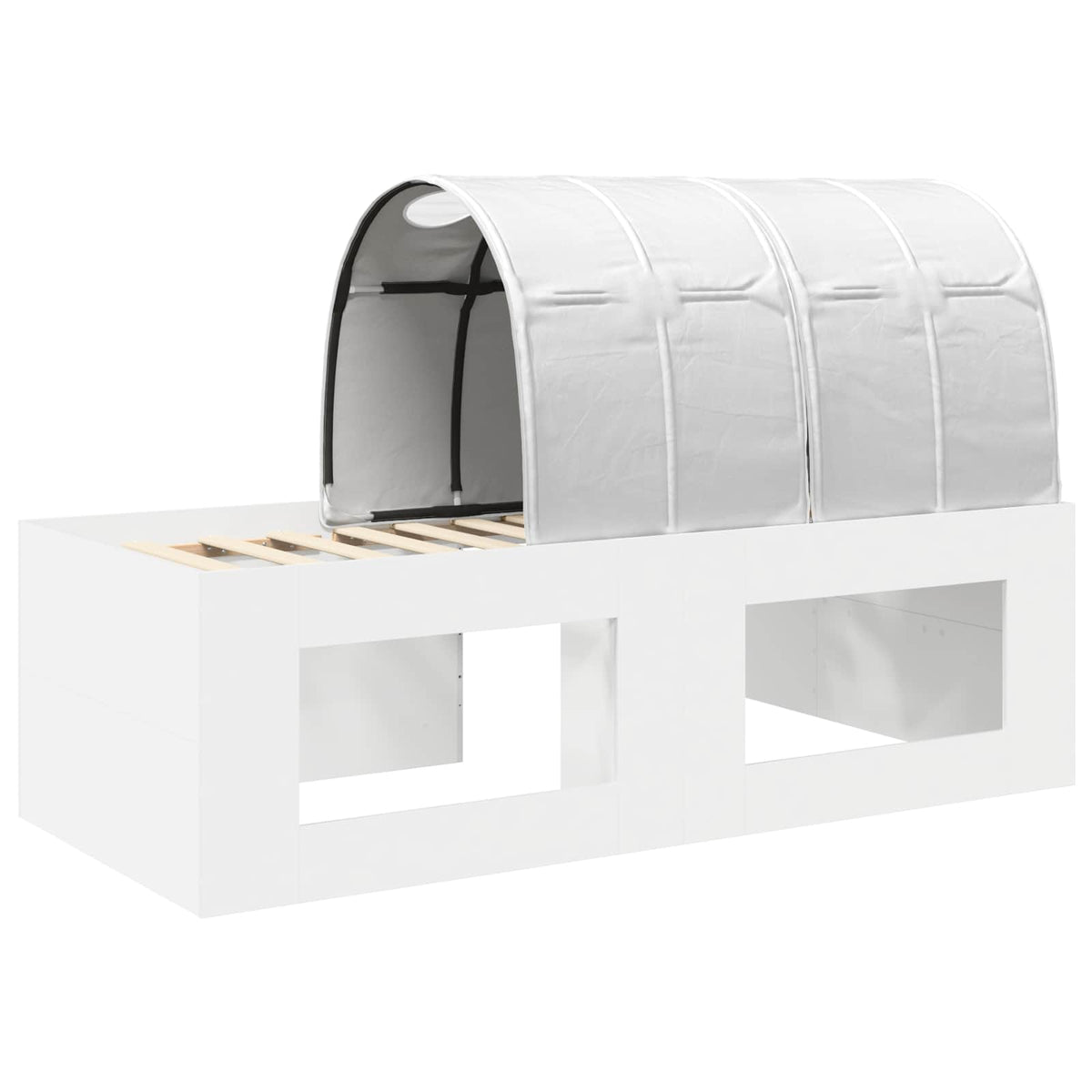 Bed with Tunnel 3 pcs White Engineered Wood