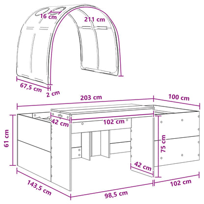 Bed with Tunnel 3 pcs White Engineered Wood