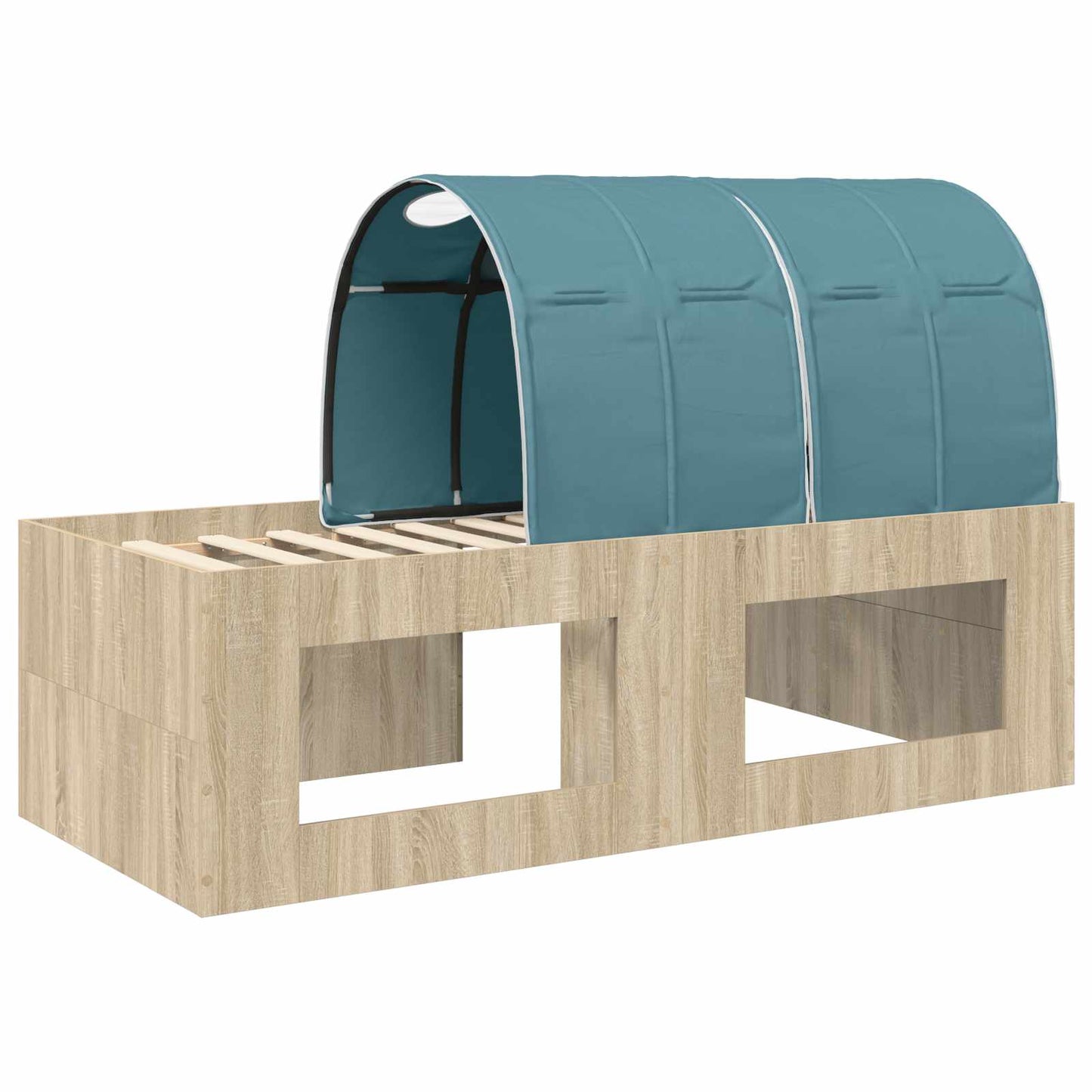 Bed with Tunnel 3 pcs Sonoma Oak and Light Blue Engineered Wood