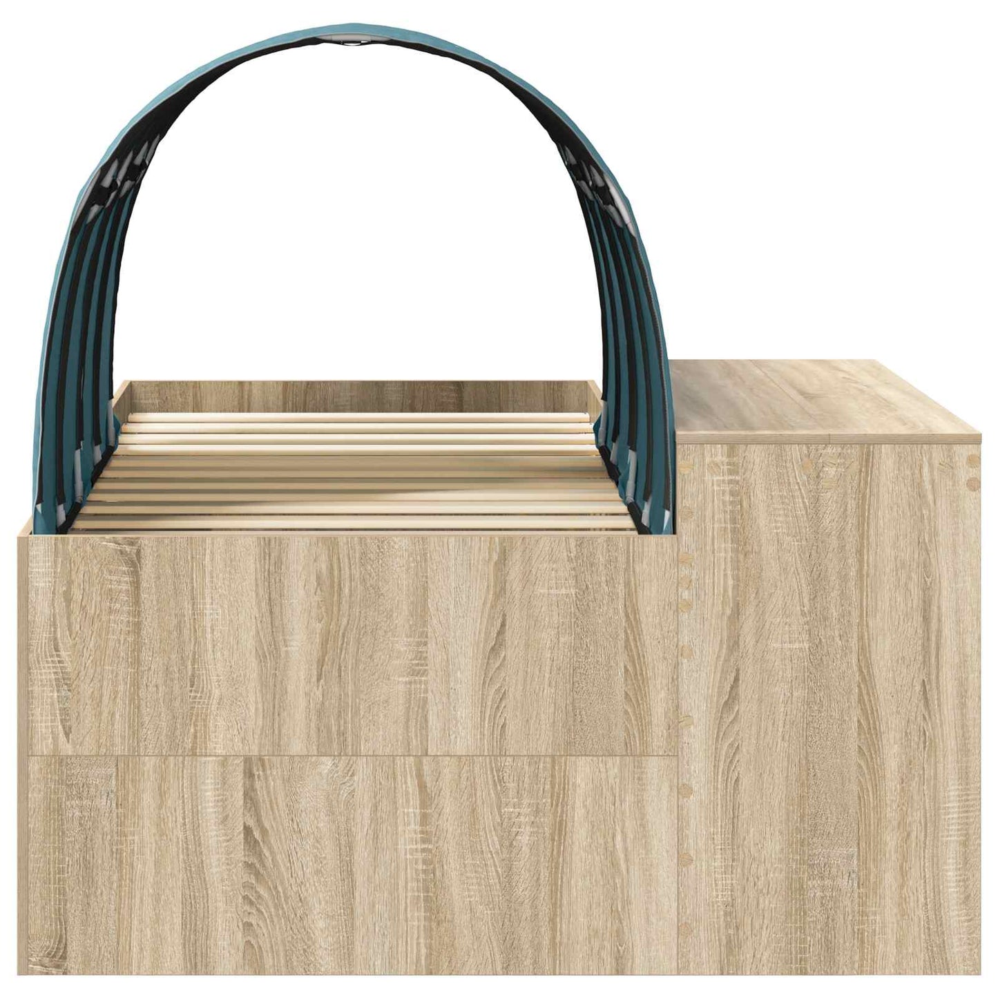 Bed with Tunnel 3 pcs Sonoma Oak and Light Blue Engineered Wood