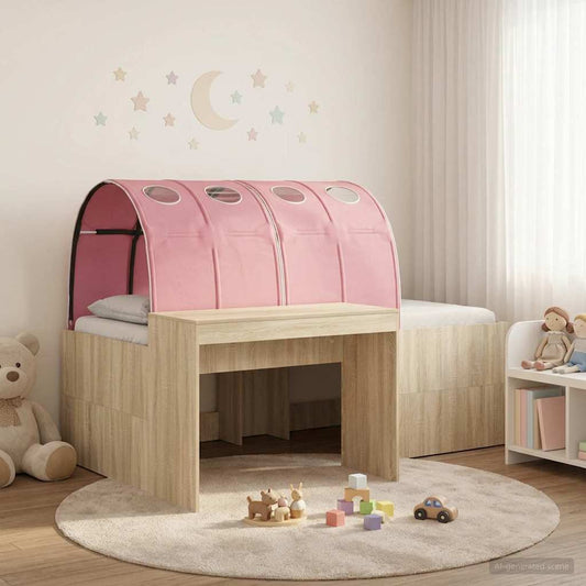 Bed with Tunnel 3 pcs Sonoma Oak and Pink Engineered Wood