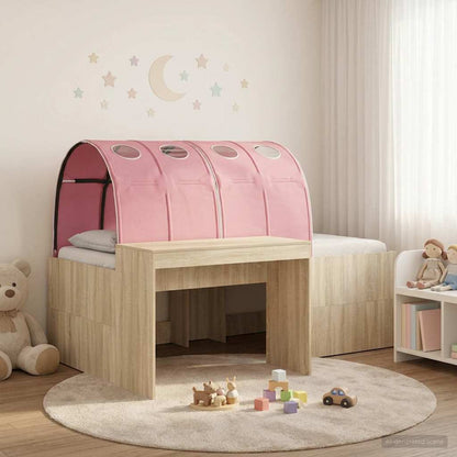 Bed with Tunnel 3 pcs Sonoma Oak and Pink Engineered Wood