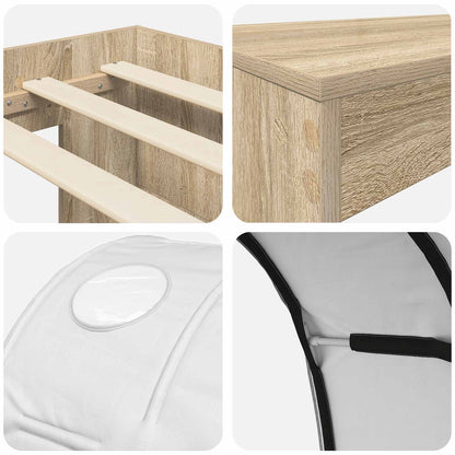 Bed with Tunnel 3 pcs Sonoma Oak and White Engineered Wood