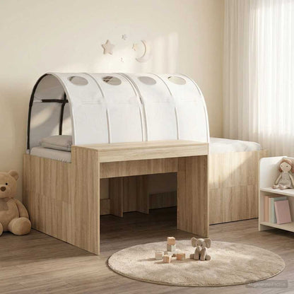 Bed with Tunnel 3 pcs Sonoma Oak and White Engineered Wood