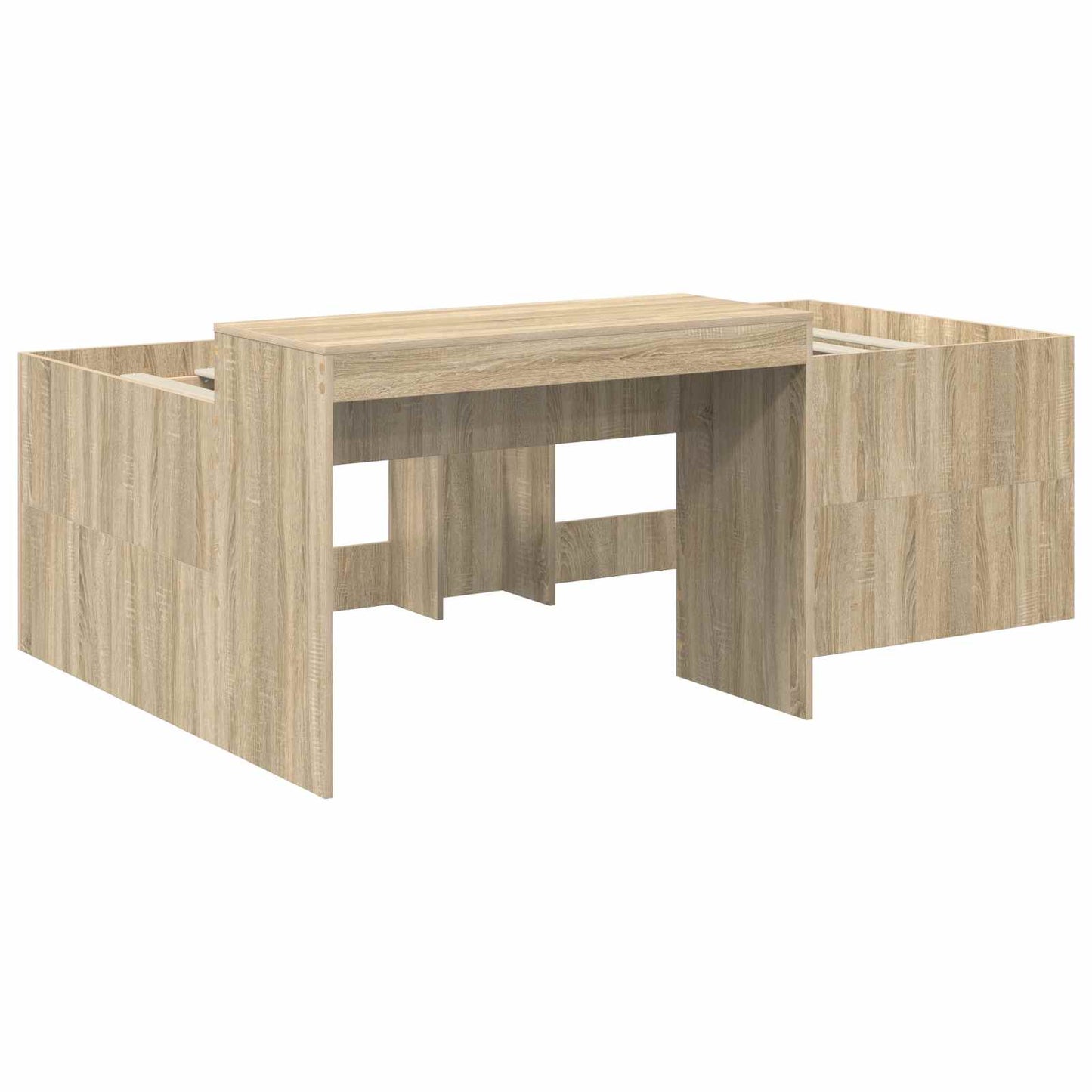 Bed with Tunnel 3 pcs Sonoma Oak and White Engineered Wood