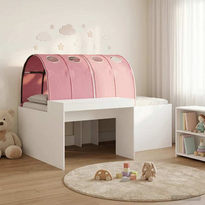 Kids'High Bed Frame with Desk 3 pcs White and Pink