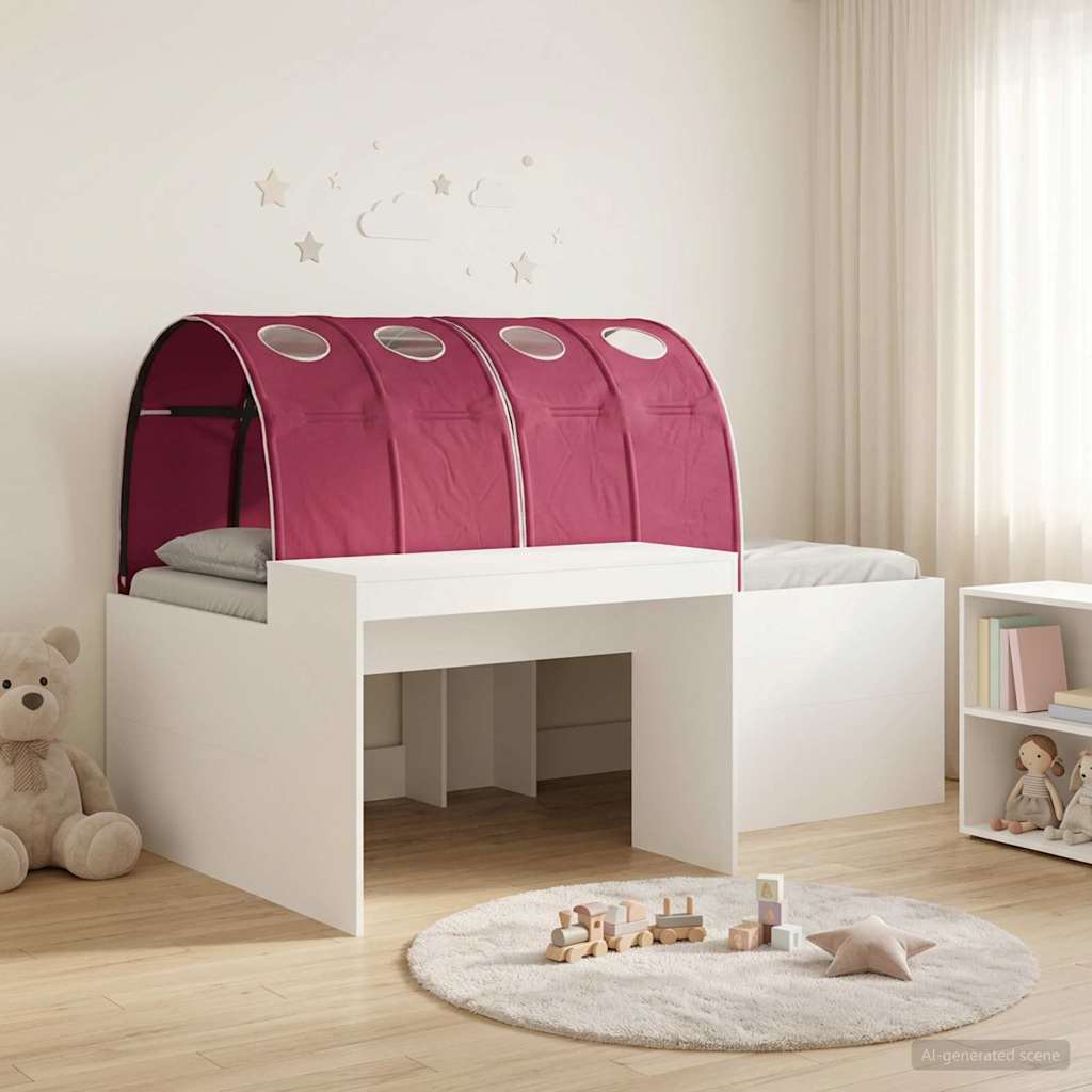 Bed with Tunnel 3 pcs Artisian Oak and Red Engineered Wood