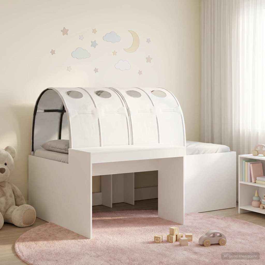 Bed with Tunnel 3 pcs Artisian Oak and White Engineered Wood