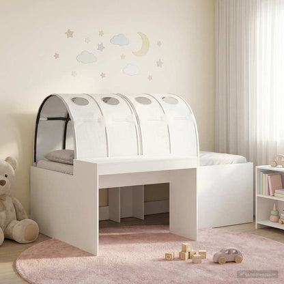 Bed with Tunnel 3 pcs Artisian Oak and White Engineered Wood