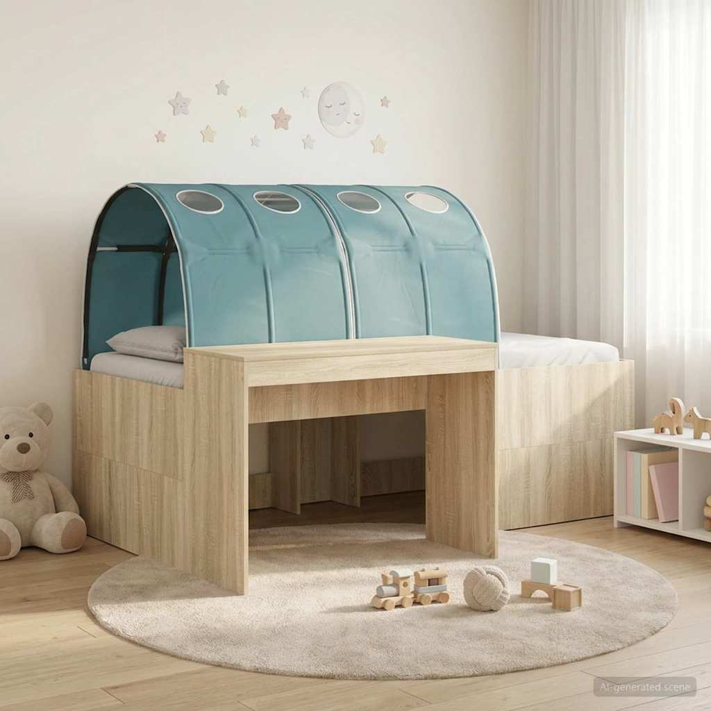 Bed with Tunnel 3 pcs Artisian Oak and Light Blue