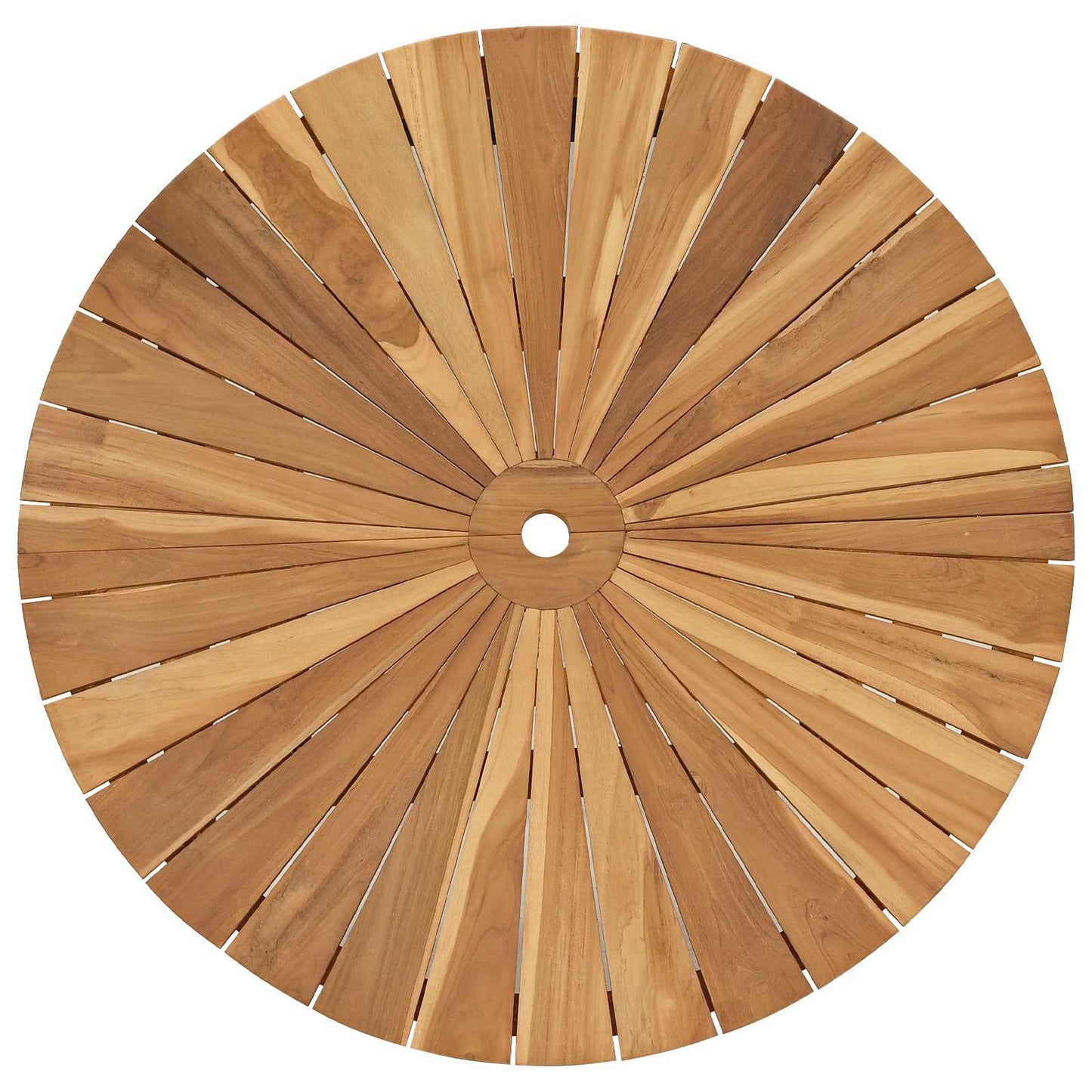 Folding Garden Table Natural Ø 110 x 75 cm Solid Teak Wood