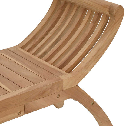 Garden Bench 2 -Seater 126 cm Solid Teak Wood Natural