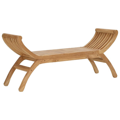 Garden Bench 2 -Seater 126 cm Solid Teak Wood Natural