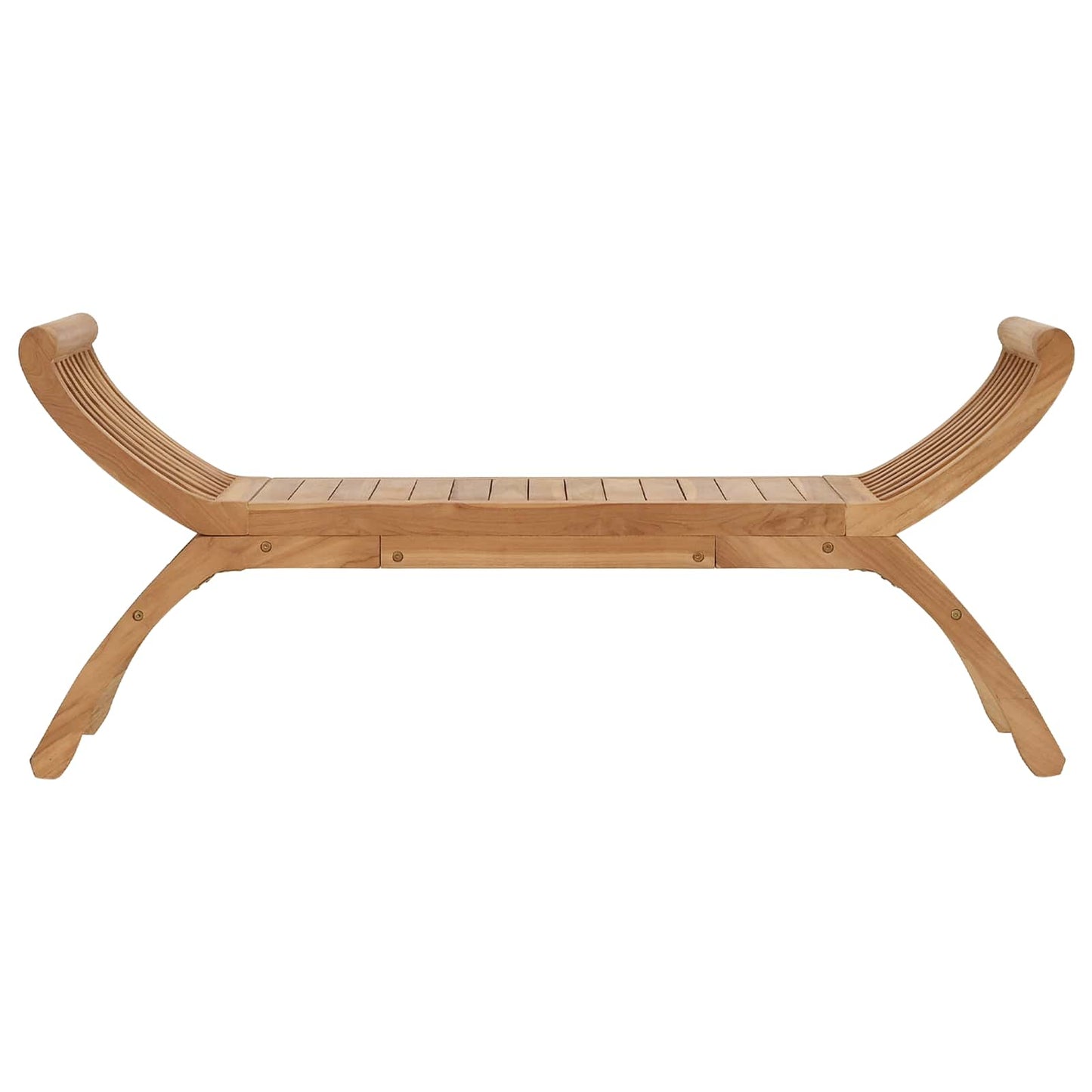 Garden Bench 2 -Seater 126 cm Solid Teak Wood Natural