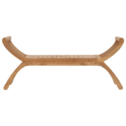 Garden Bench 2 -Seater 126 cm Solid Teak Wood Natural