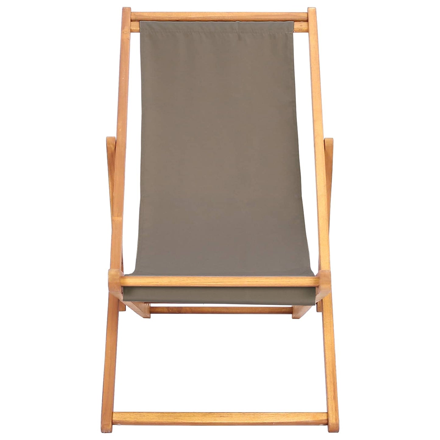 Beach Chair Taupe Solid Teak Wood