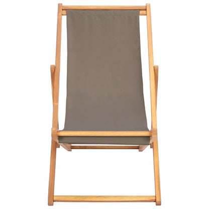Beach Chair Taupe Solid Teak Wood