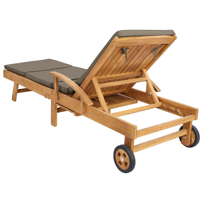 Sun Lounger 100% Polyester Solid-Teak