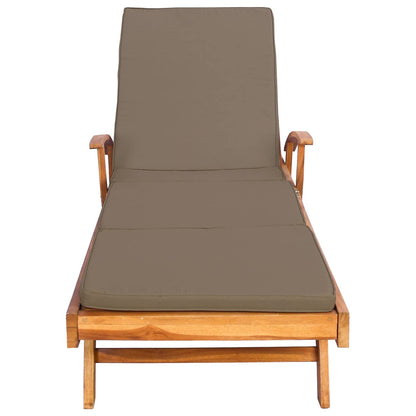 Sun Lounger 100% Polyester Solid-Teak