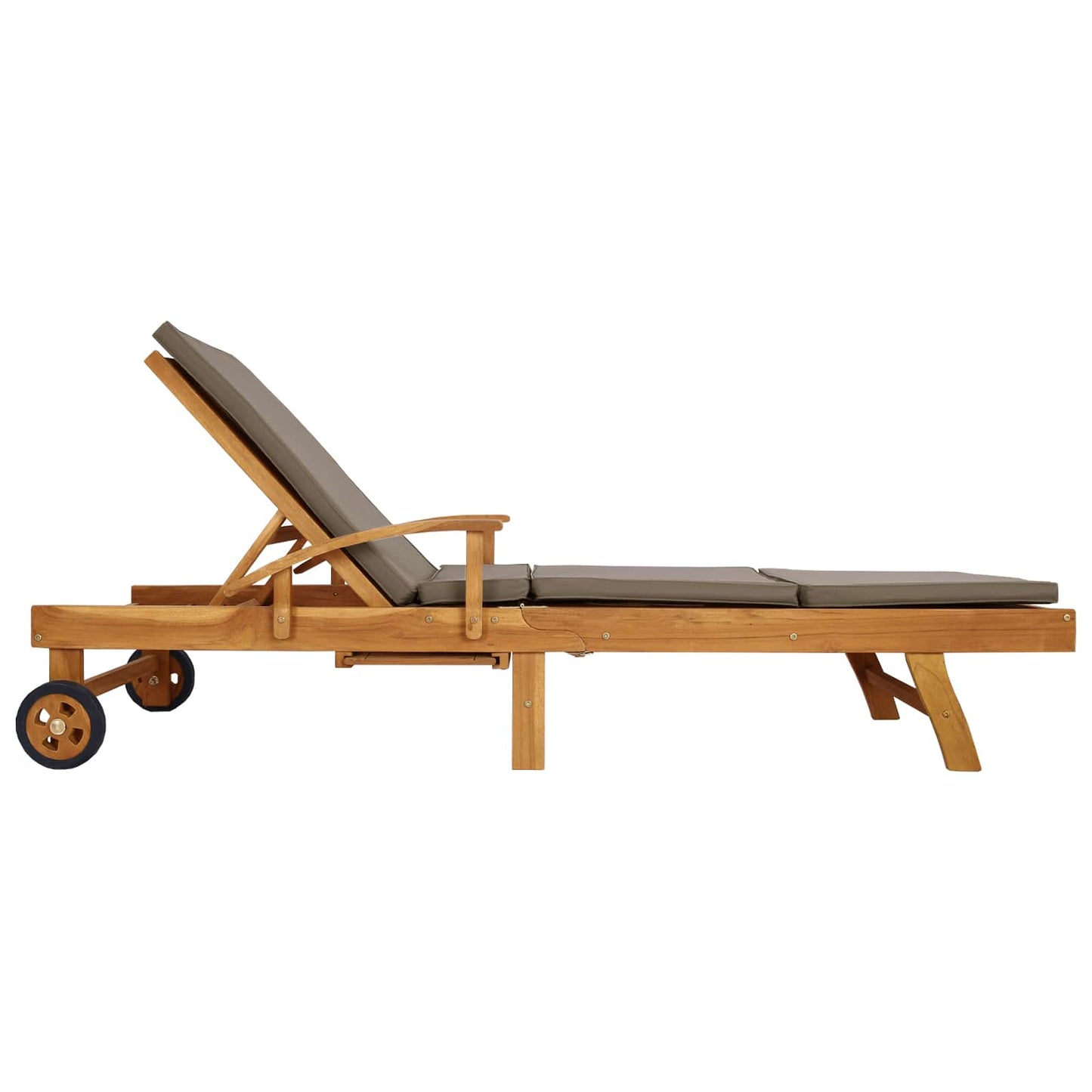 Sun Lounger 100% Polyester Solid-Teak
