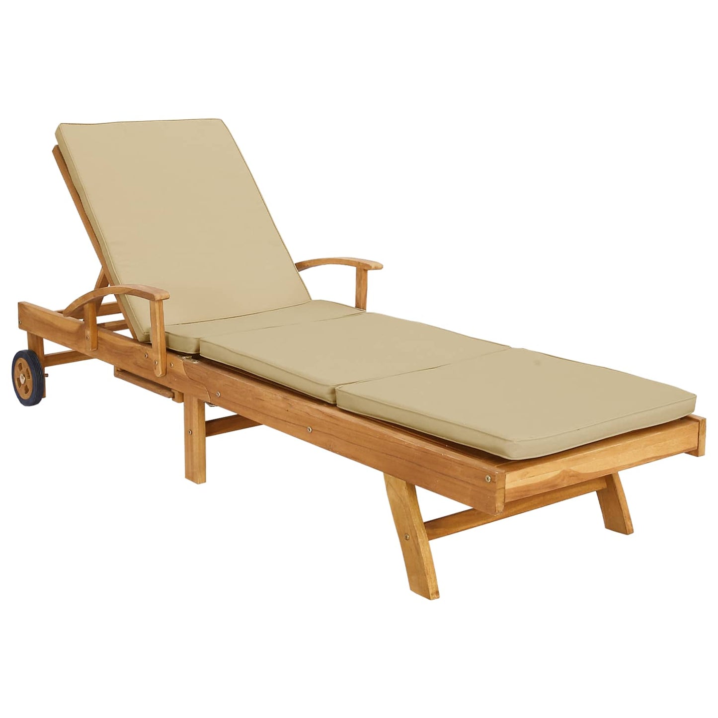 Sun Lounger 100% Polyester Solid-Teak