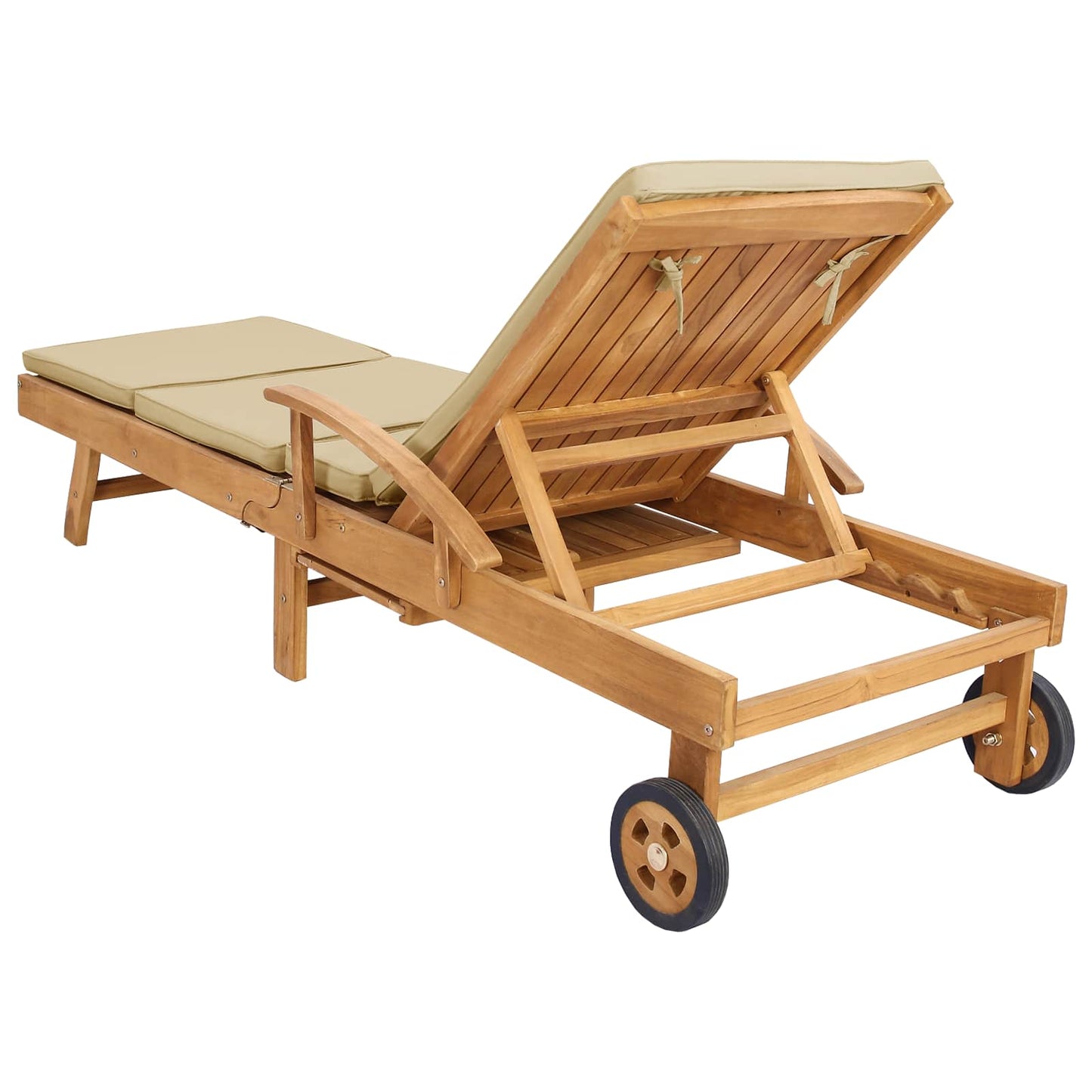 Sun Lounger 100% Polyester Solid-Teak