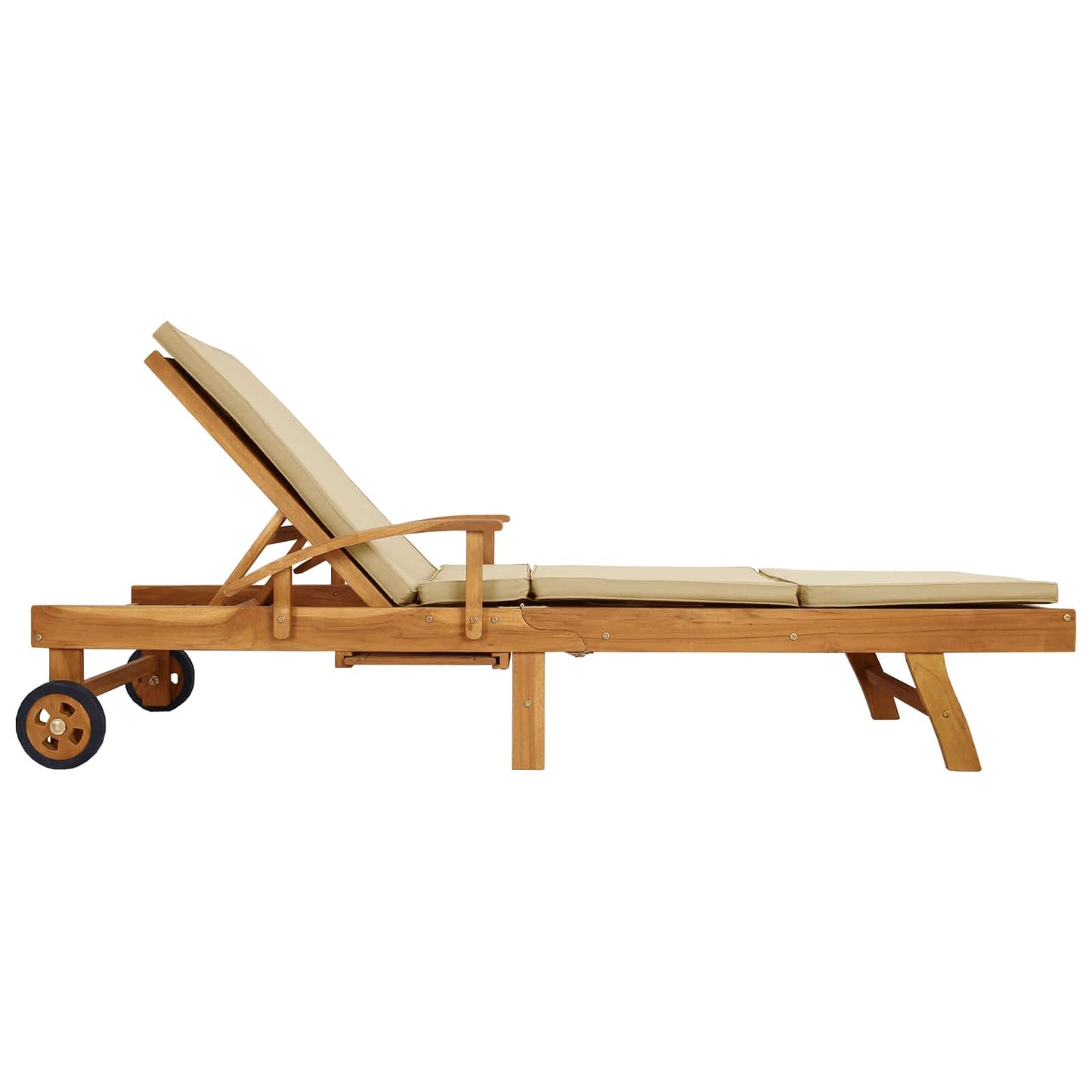 Sun Lounger 100% Polyester Solid-Teak