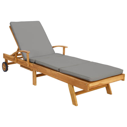 Sun Lounger 100% Polyester Solid-Teak