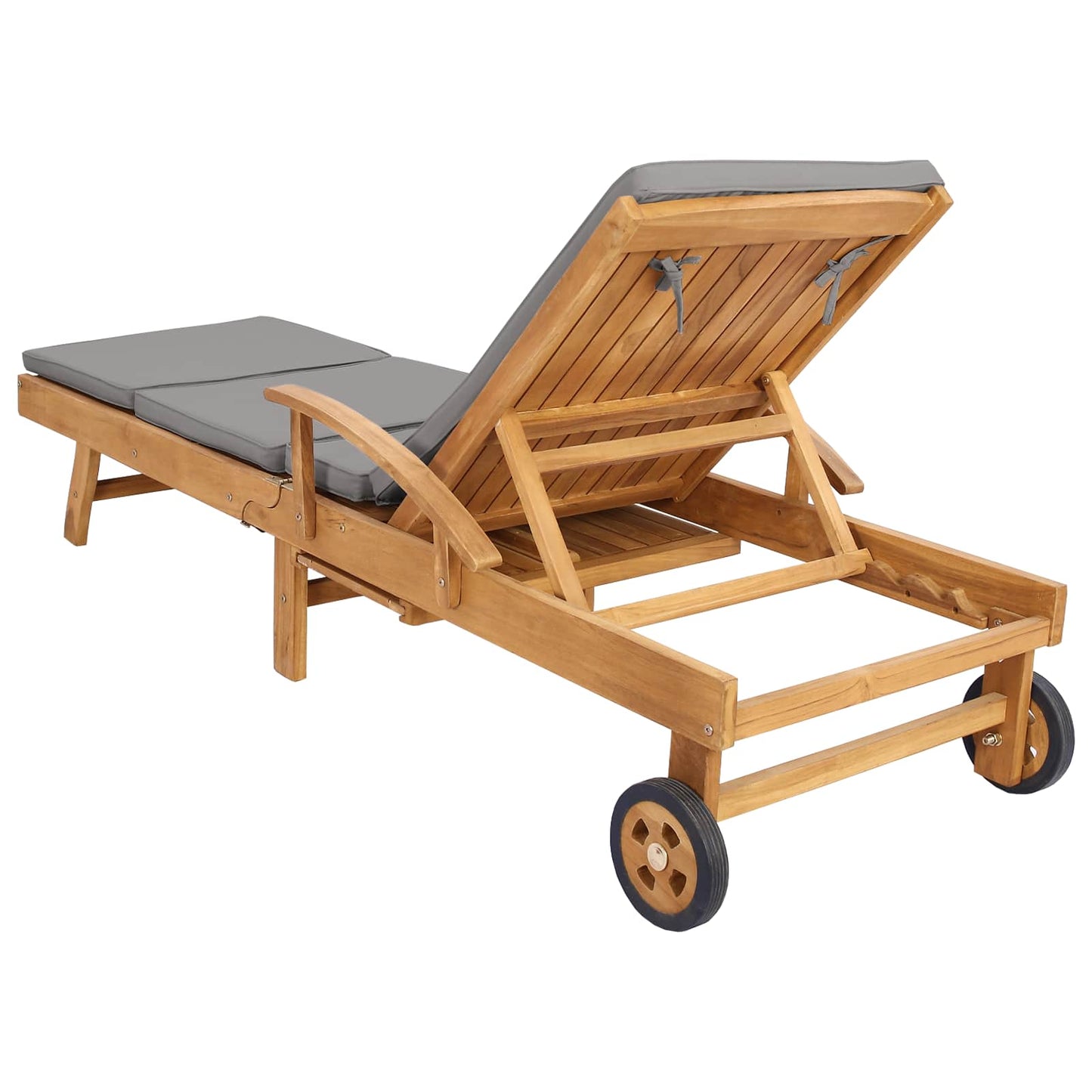 Sun Lounger 100% Polyester Solid-Teak