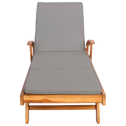 Sun Lounger 100% Polyester Solid-Teak