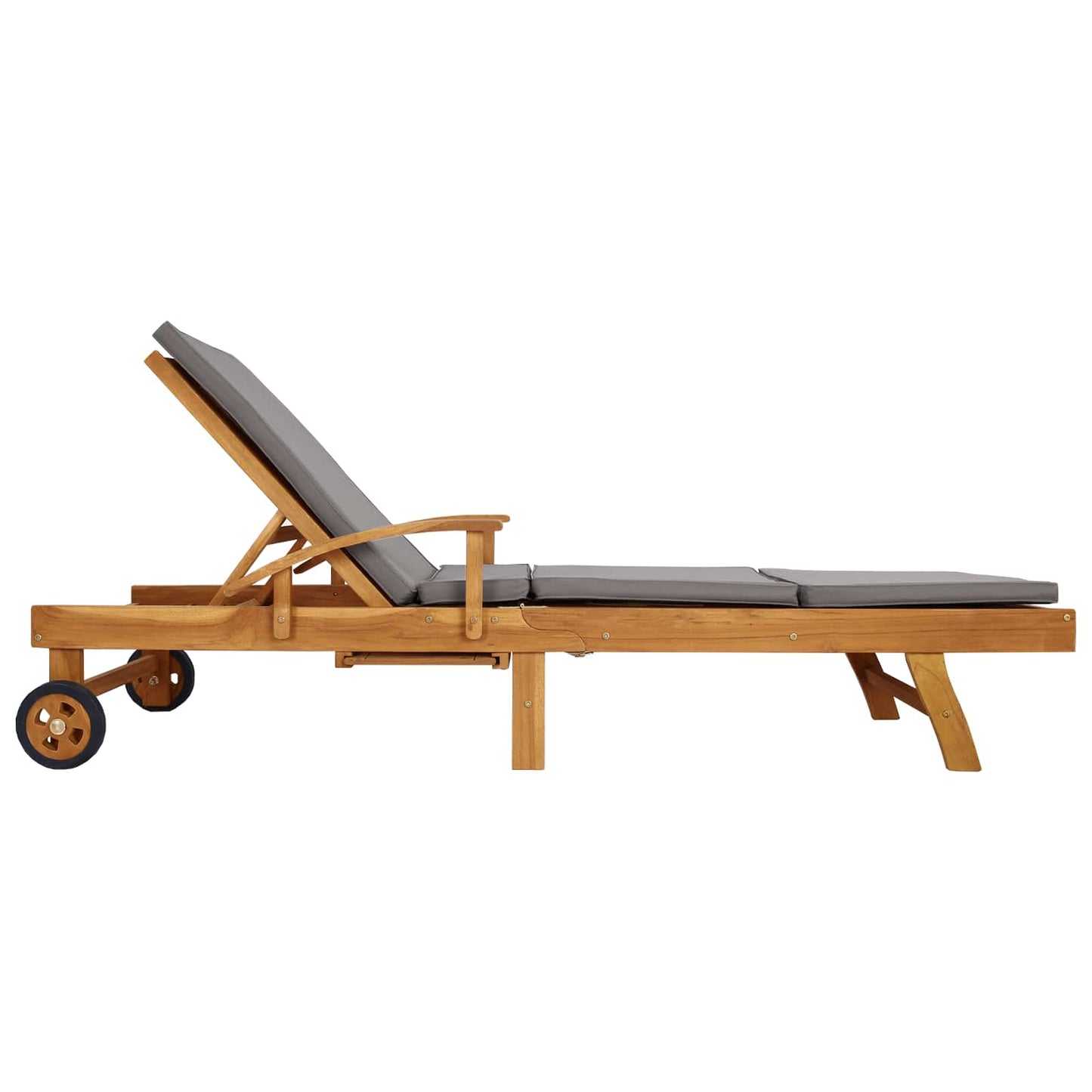 Sun Lounger 100% Polyester Solid-Teak