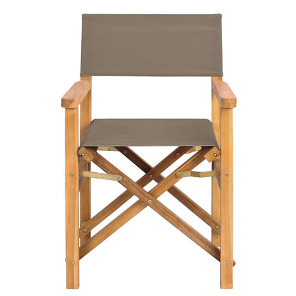 Dining Chair Brown and Taupe 56 x 54 x 87 cm Solid Teak Wood