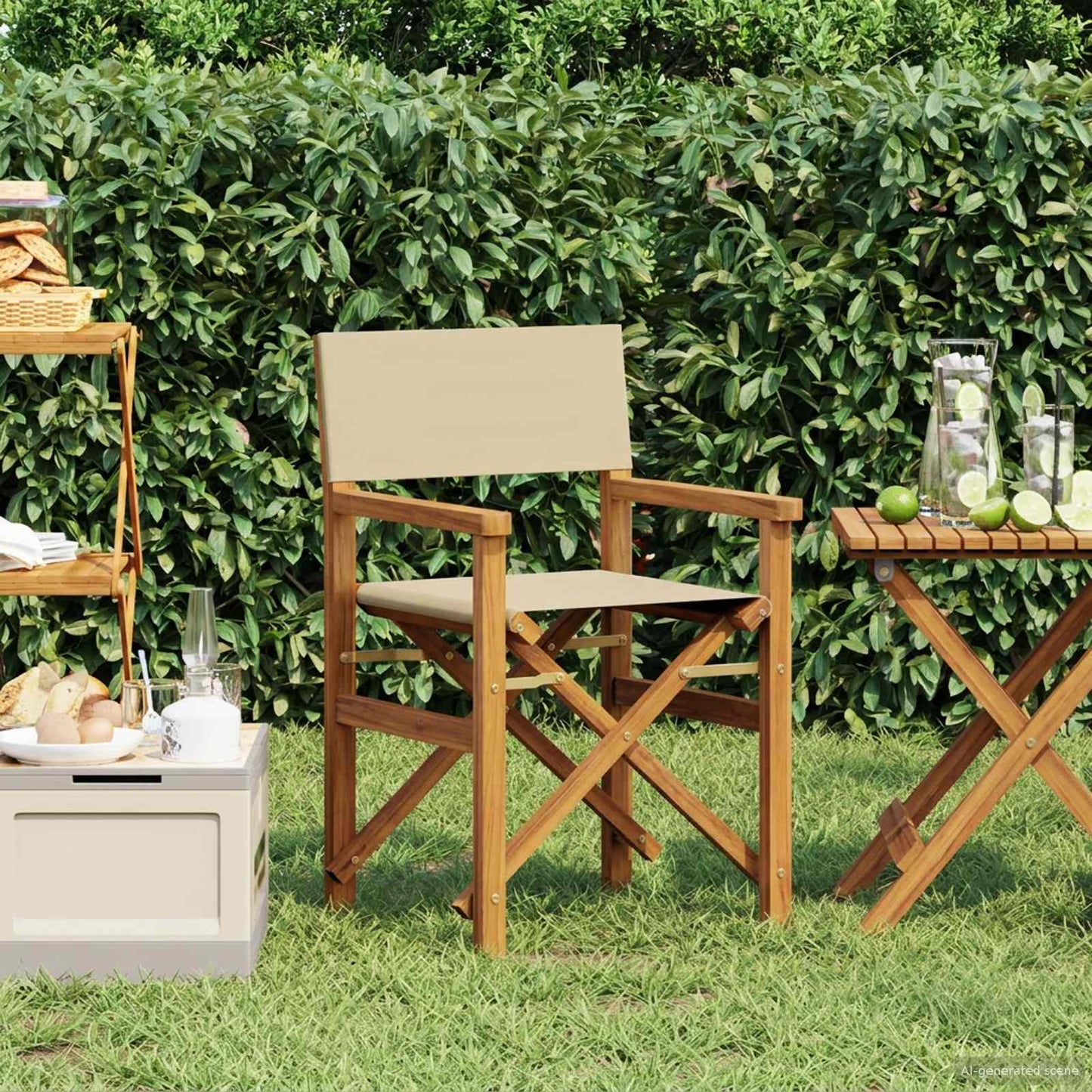 Dining Chair Brown and Beige 56 x 54 x 87 cm Solid Teak Wood