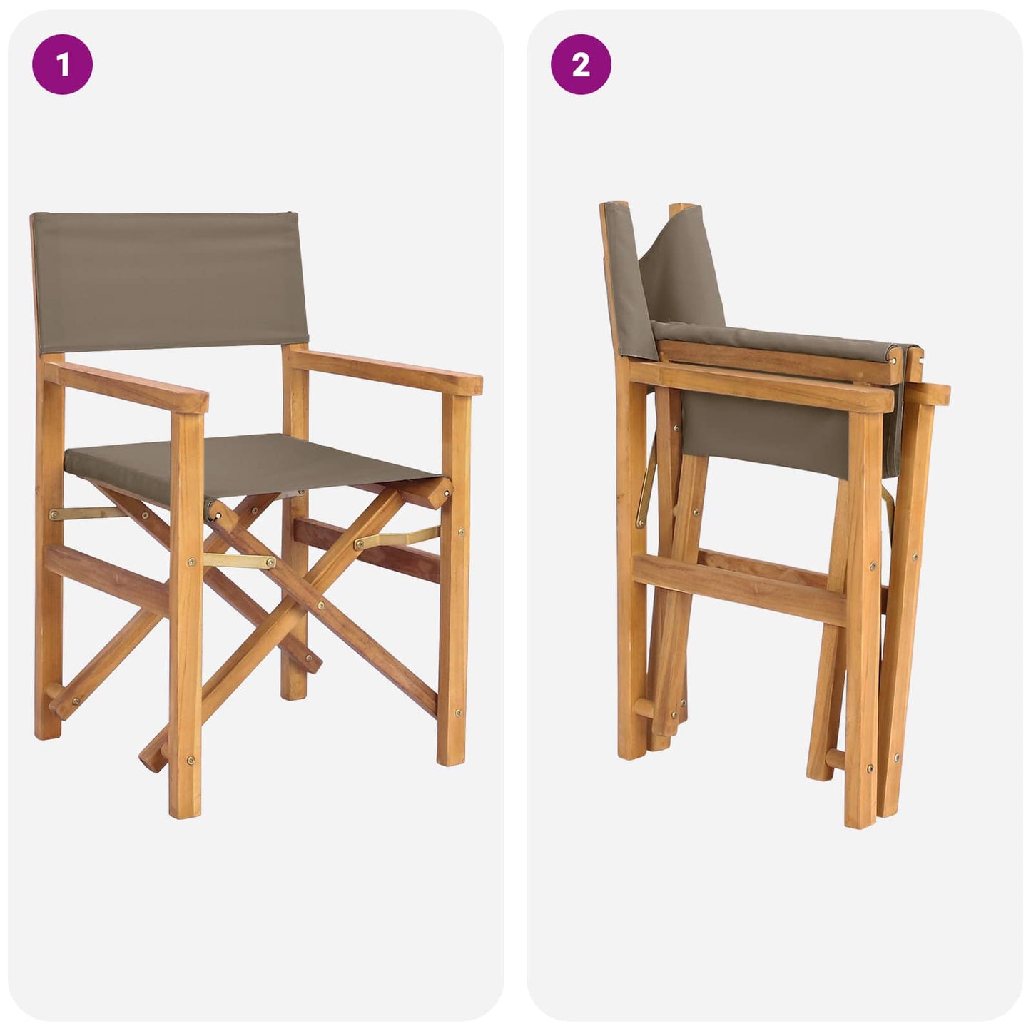 Dining Chair Folding 56 x 54 x 87 cm 100% Polyester Solid-Teak