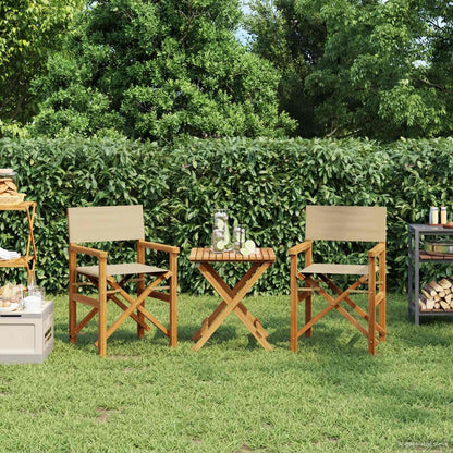 Dining Chair Brown and Beige 56 x 54 x 87 cm Solid Teak Wood