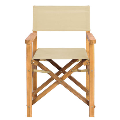 Dining Chair Brown and Beige 56 x 54 x 87 cm Solid Teak Wood