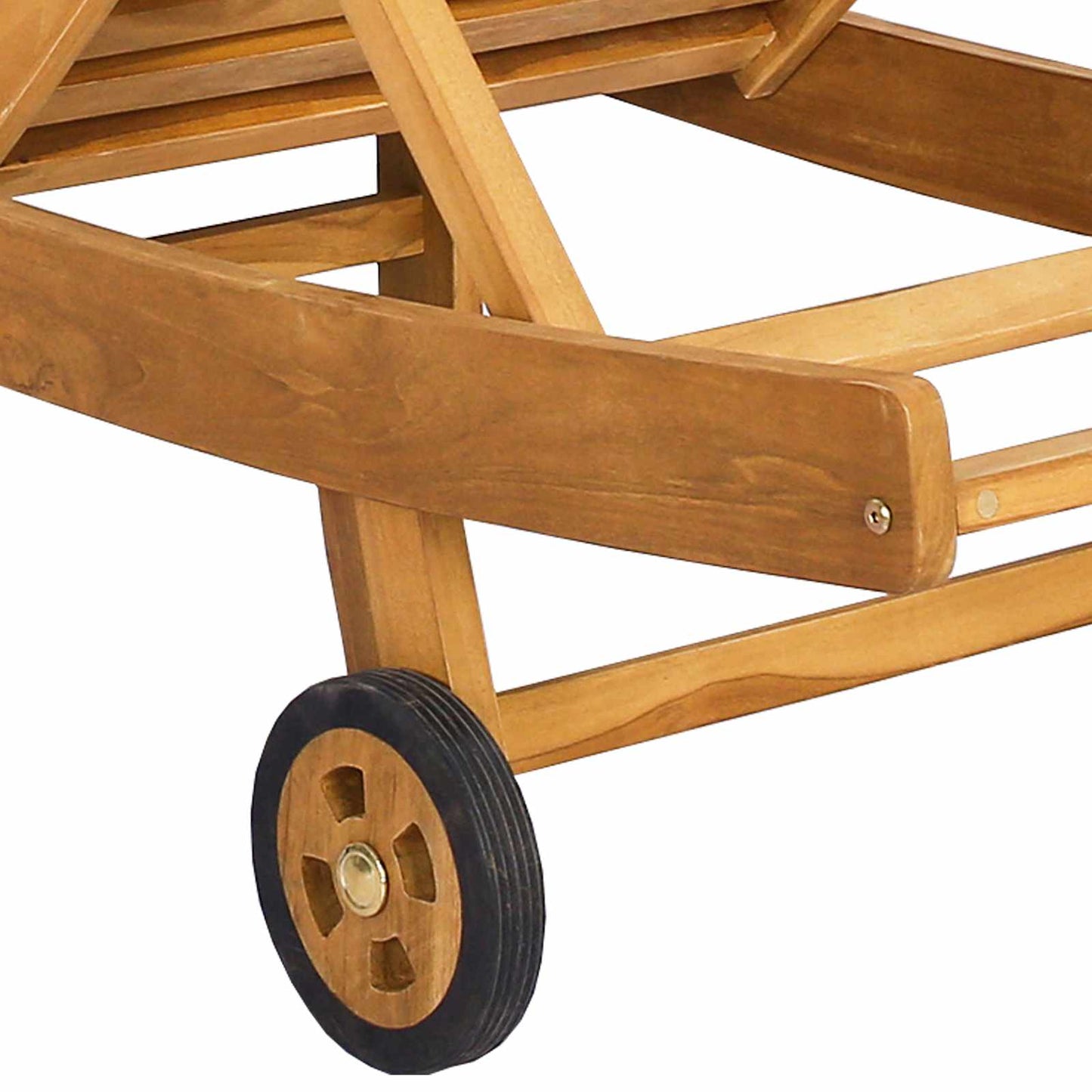 Sun Lounger Brown Solid Teak Wood