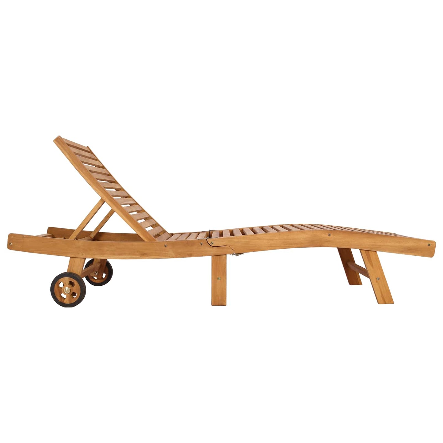 Sun Lounger Brown Solid Teak Wood