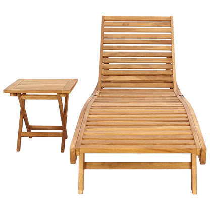 Sun Lounger 2 pcs Brown Solid Teak Wood