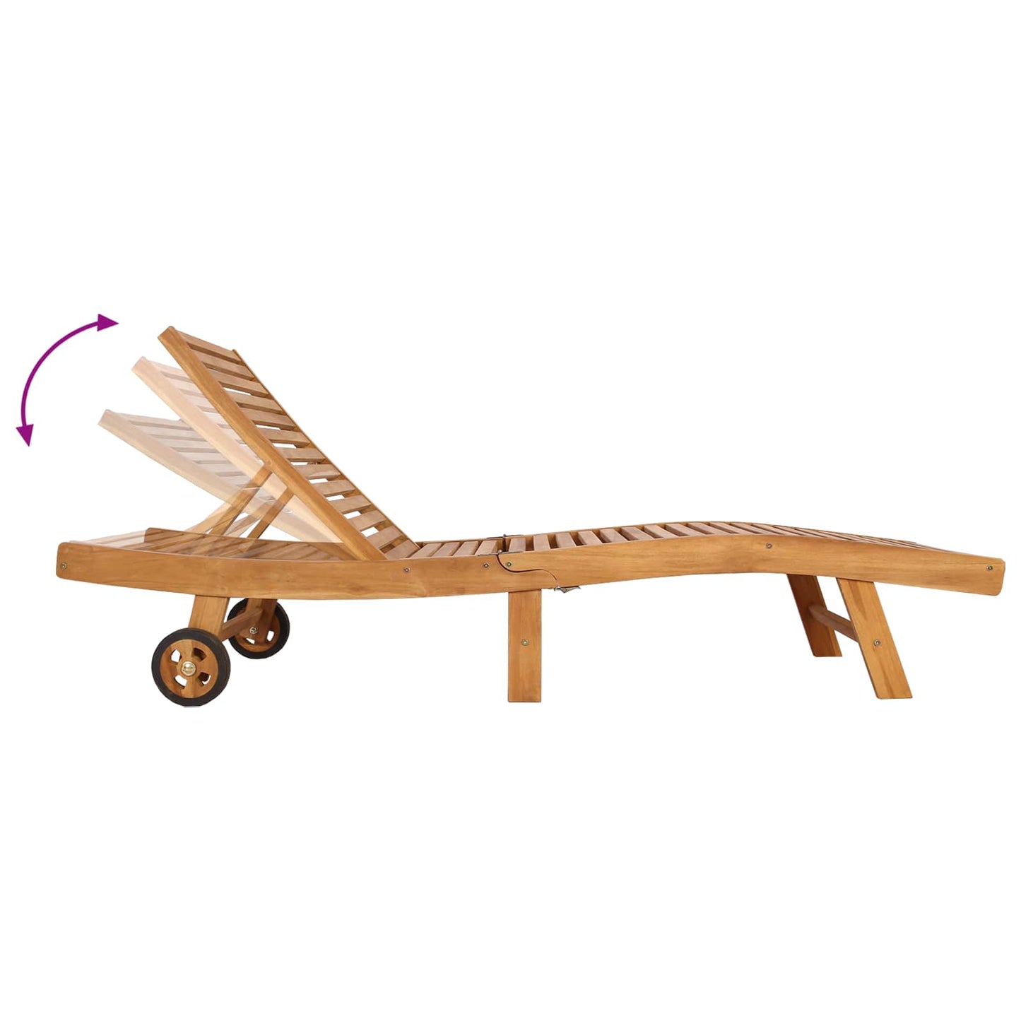 Sun Lounger 2 pcs Brown Solid Teak Wood