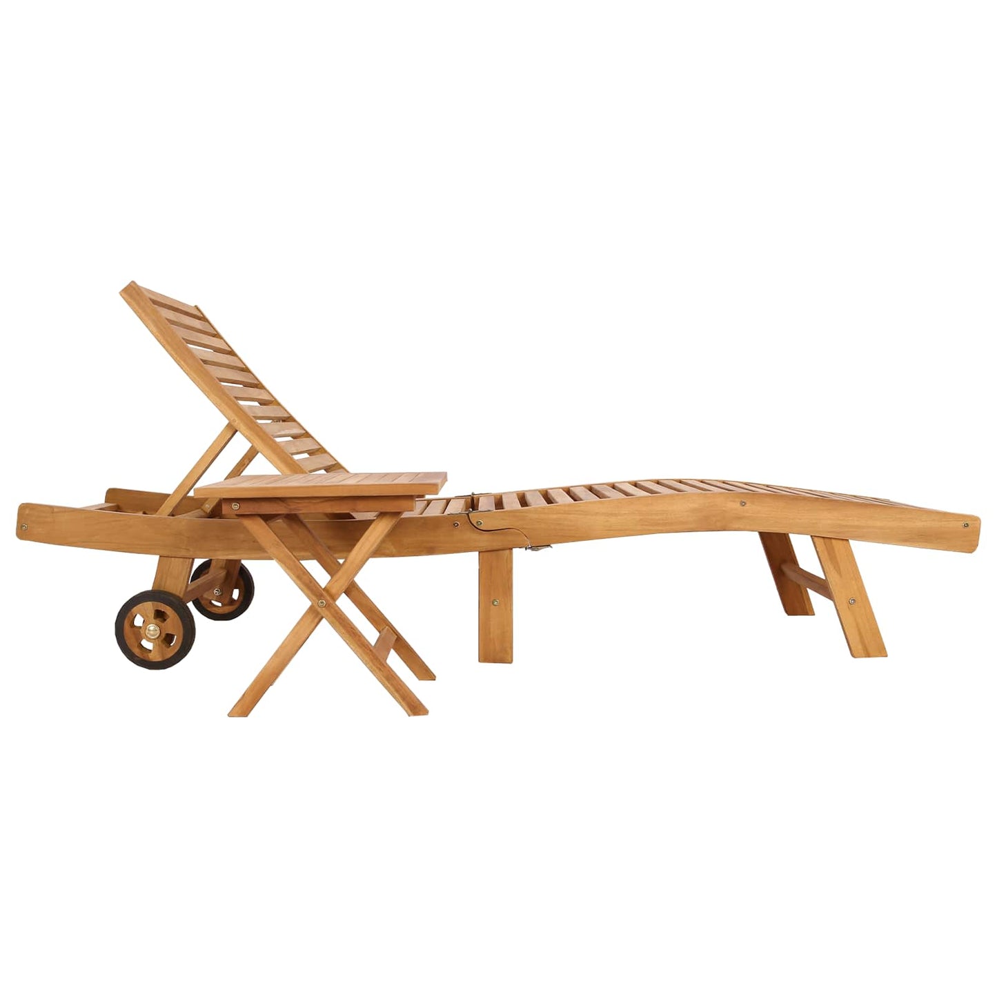 Sun Lounger 2 pcs Brown Solid Teak Wood