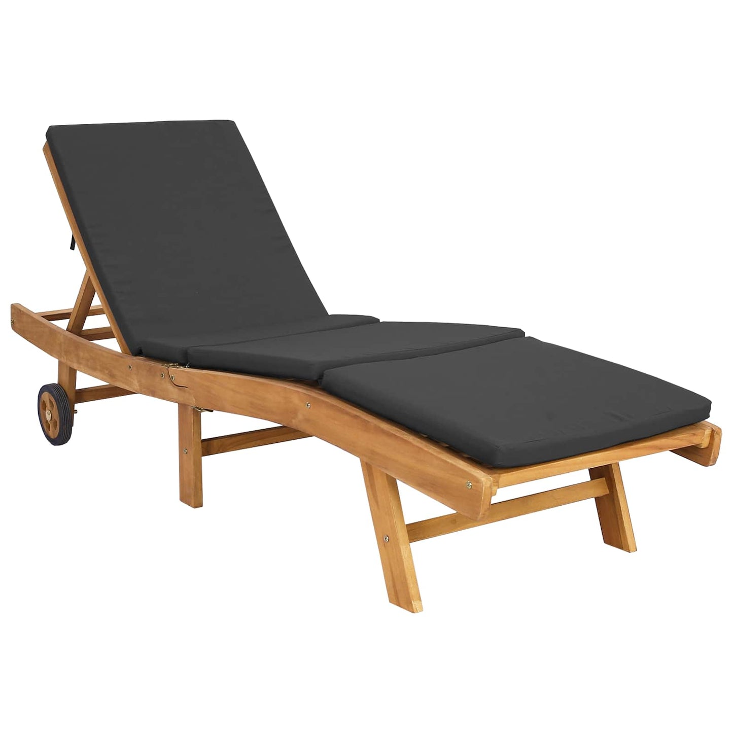 Sun Lounger Brown and Dark Grey Polyester