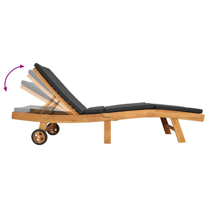 Sun Lounger Brown and Dark Grey Polyester