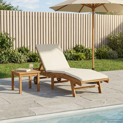Sun Lounger Brown and Cream Polyester