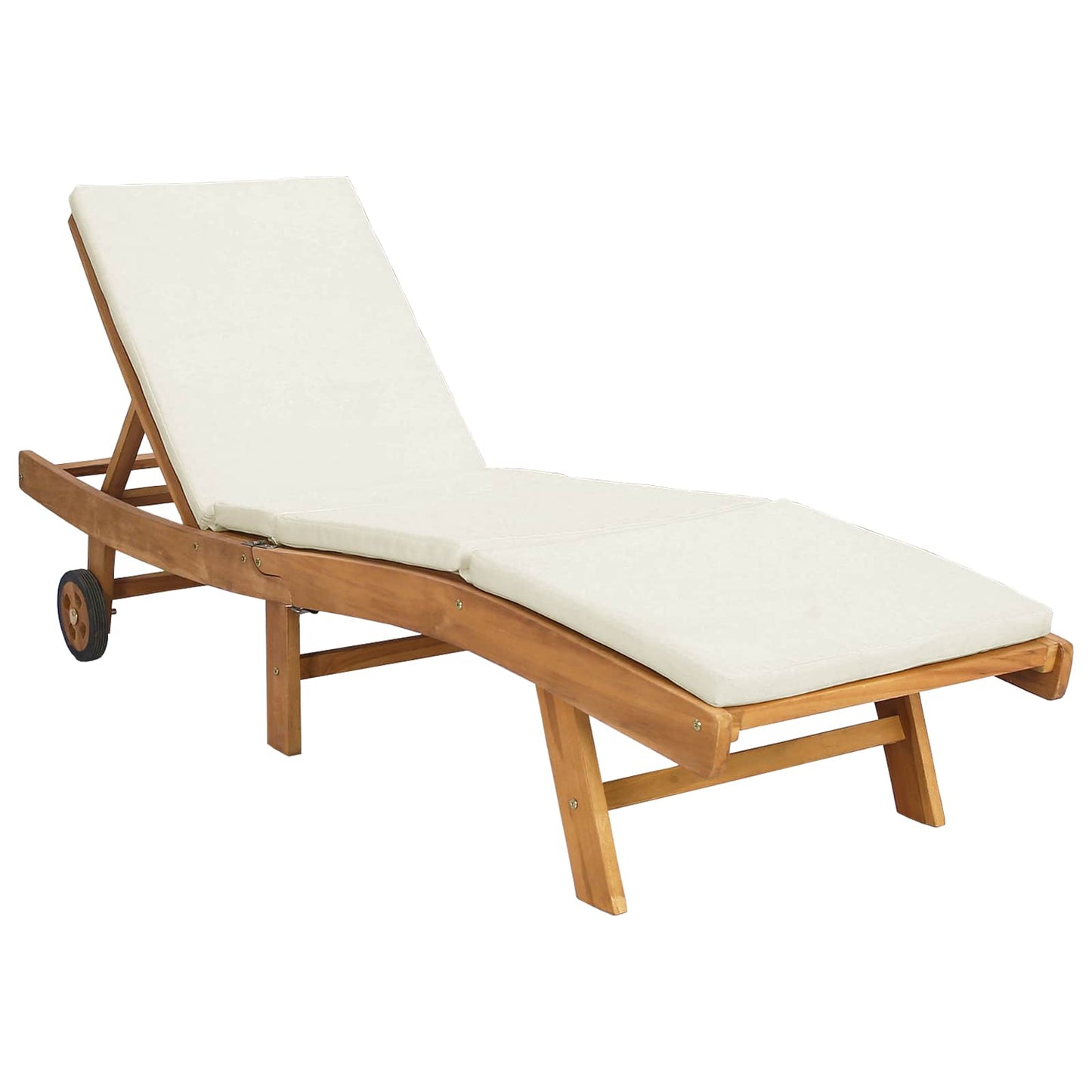 Sun Lounger Brown and Cream Polyester