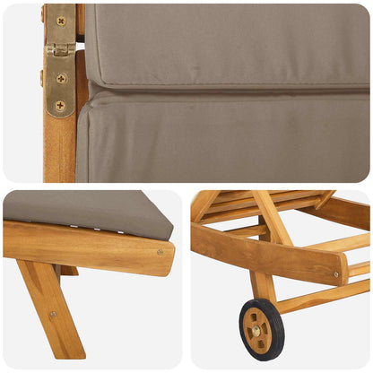 Sun Lounger Brown and Taupe Polyester