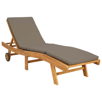 Sun Lounger Brown and Taupe Polyester
