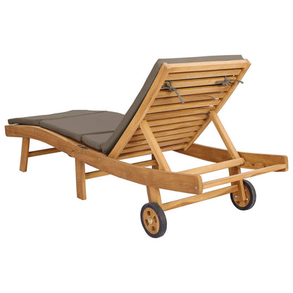 Sun Lounger Brown and Taupe Polyester