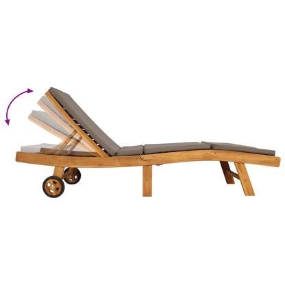 Sun Lounger Brown and Taupe Polyester